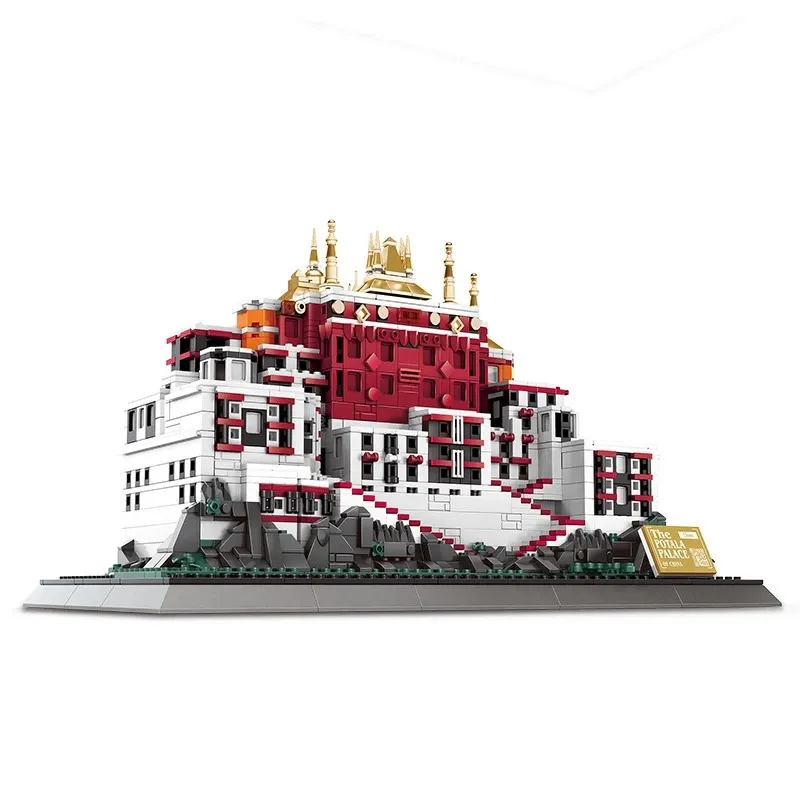 1464pcs City Street View Building Bricks Potala Palace Architecture Building Blocks Toy for Kids Chinese Culture Style Gift