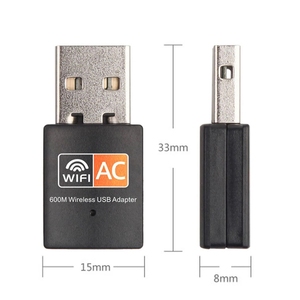 Dual Band USB <strong>Wifi</strong> 600Mbps Adapter AC600 2.4GHz 5GHz <strong>WiFi</strong> with Antenna PC Mini <strong>Computer</strong> <strong>Network</strong> Card Receiver