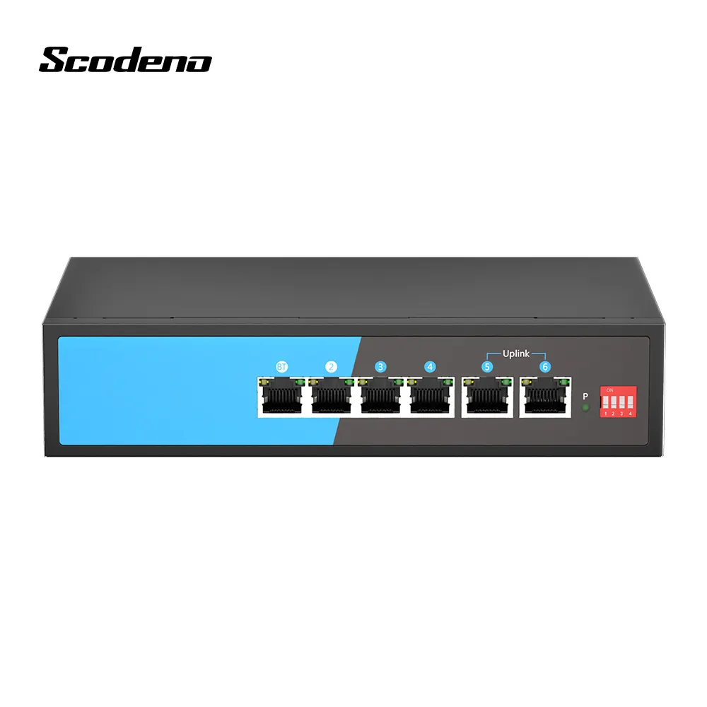 Switch LAN Desktop Full & Half duplex 10/100Mbps 6 porte Switch di rete veloce con soluzione Realtek