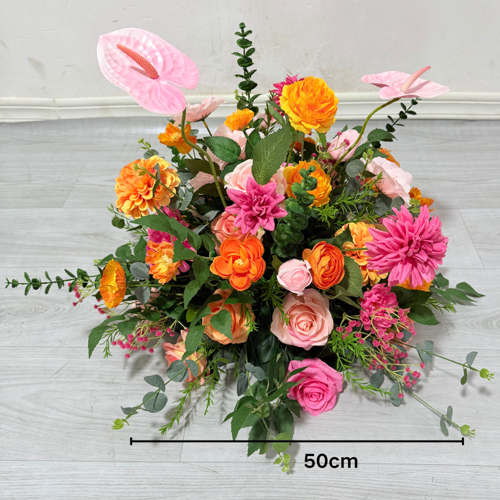 1#Boule de fleurs roses 50cm
