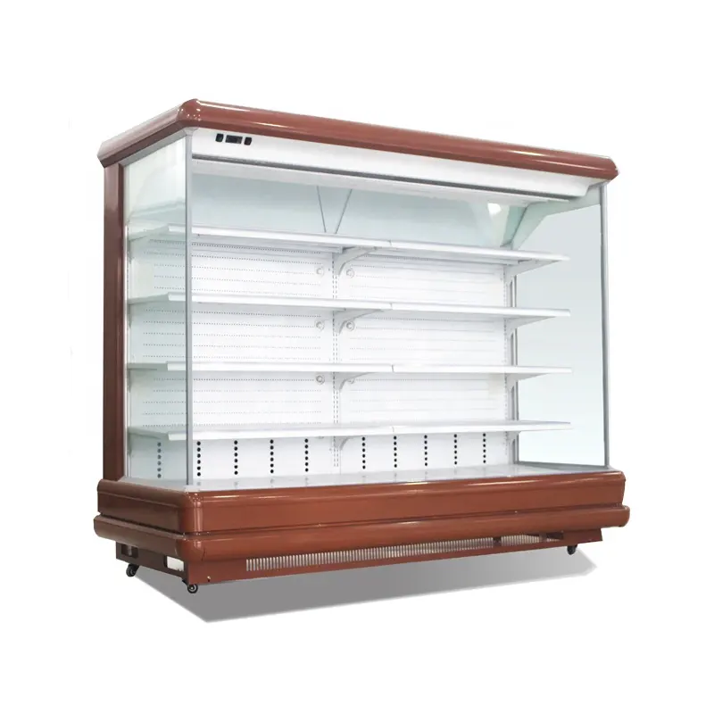 Supermarket Front Open Display Chiller Refrigerator Showcase Air Curtain Cabinet For Fruits
