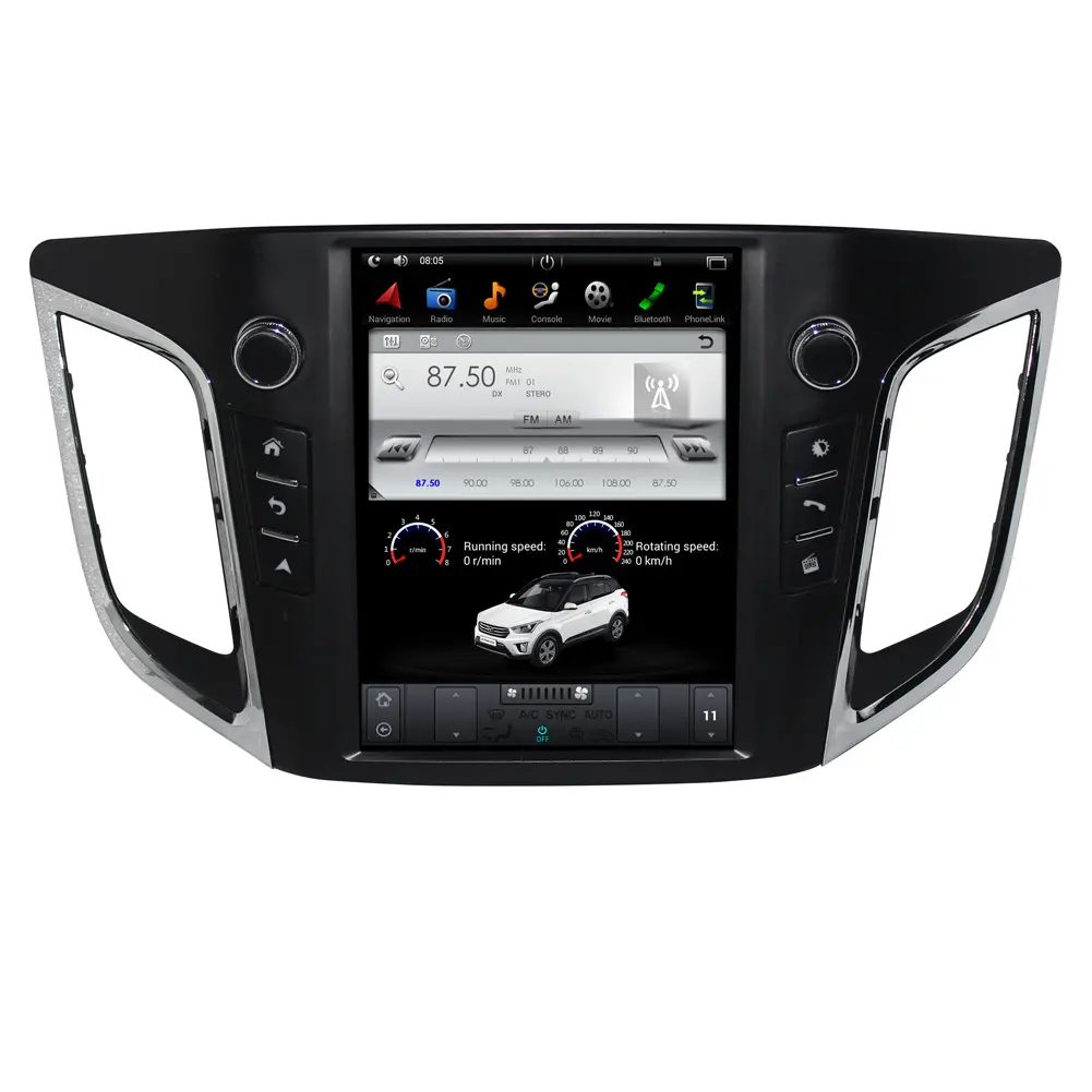 Rádio de carro com tela sensível ao toque vertical, carregador de DVD e vídeo estéreo para Hyundai IX25/CRETA, carPlay, com botão físico, com GPS