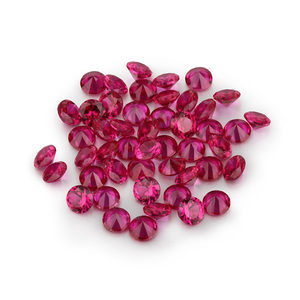 Rubino rosso fornitore all'ingrosso rubino #5 pietre preziose rotonde taglio brillante 3.00-8.00mm corindone rosso sintetico pietre di rubino sciolte