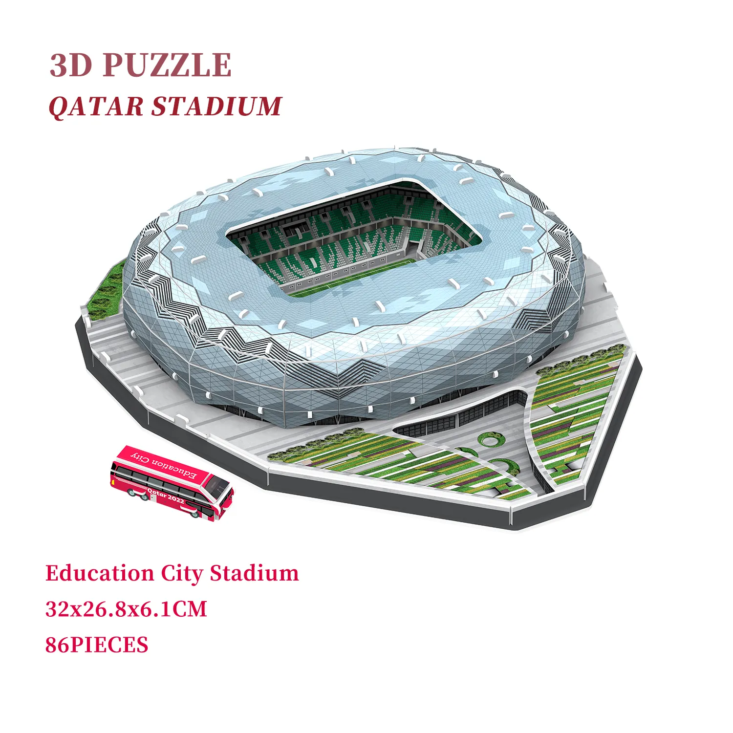 Stadi di calcio 3D Puzzle intelligente Qatar Education City Stadium Model