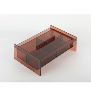 LS Royal acrylic food storage box 4 grids for plexiglass <strong>dark</strong> color nuts Peanut Walnut <strong>display</strong> case with lid - Product Image 2