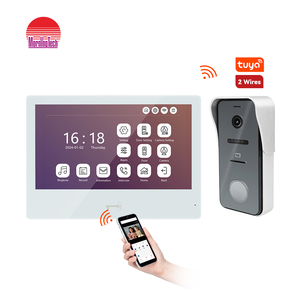 Edificio de apartamentos Wifi Tuya Intercomunicador de Audio bidireccional Timbre Sistema de interfono Videoportero con 2 cables para Dispositivo de seguridad