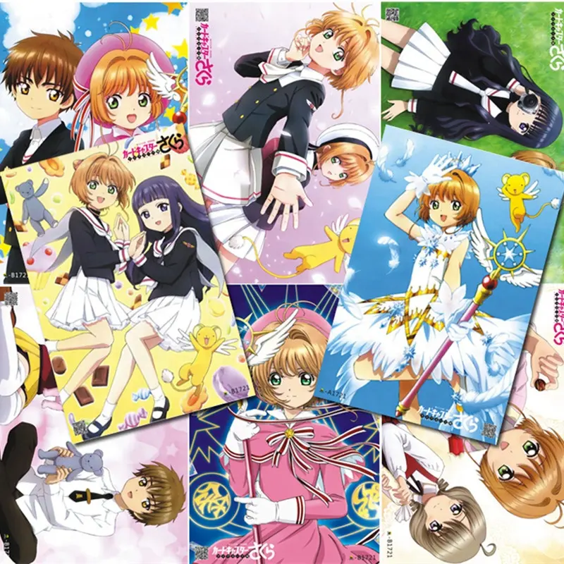 8 unids/set tarjeta Captor Sakura cartel Anime Sakura LI SYAORAN CERBERUS carteles 42x29cm para las paredes para regalo