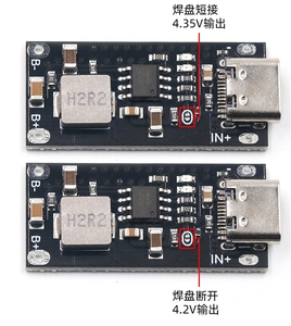 Bateria de lítio ternária de polímero de alta corrente 3A, entrada USB tipo <span class=keywords><strong>C</strong></span>, placa de carregamento rápido, modo IP2312 CC/CV 5V a 4.2V 4.35V