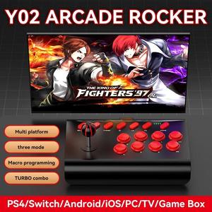 Y02 Arcade Joystick para PS4/PS3/Xbox One/Switch OLED/Android/iOS Controlador de Street Fighter inalámbrico con cable con función Macro/Turbo - Product Image 2