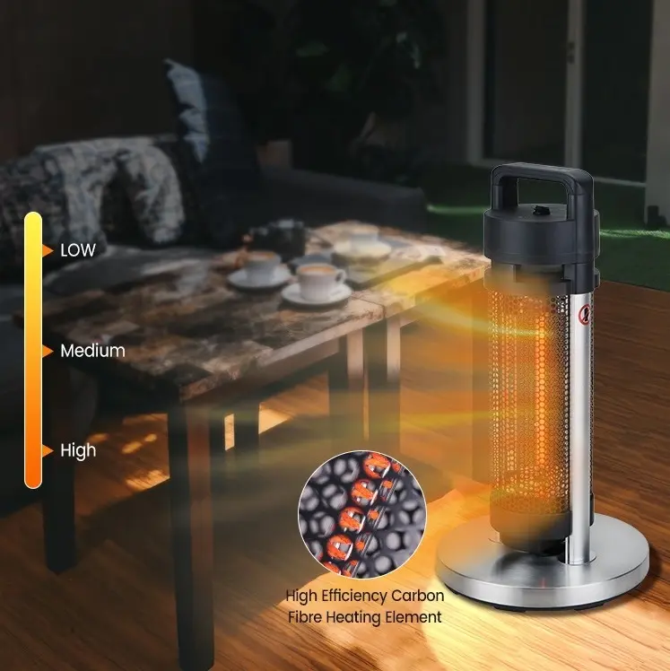 Calentador de carbono portátil infrarrojo para el hogar, calefactor eléctrico de pie