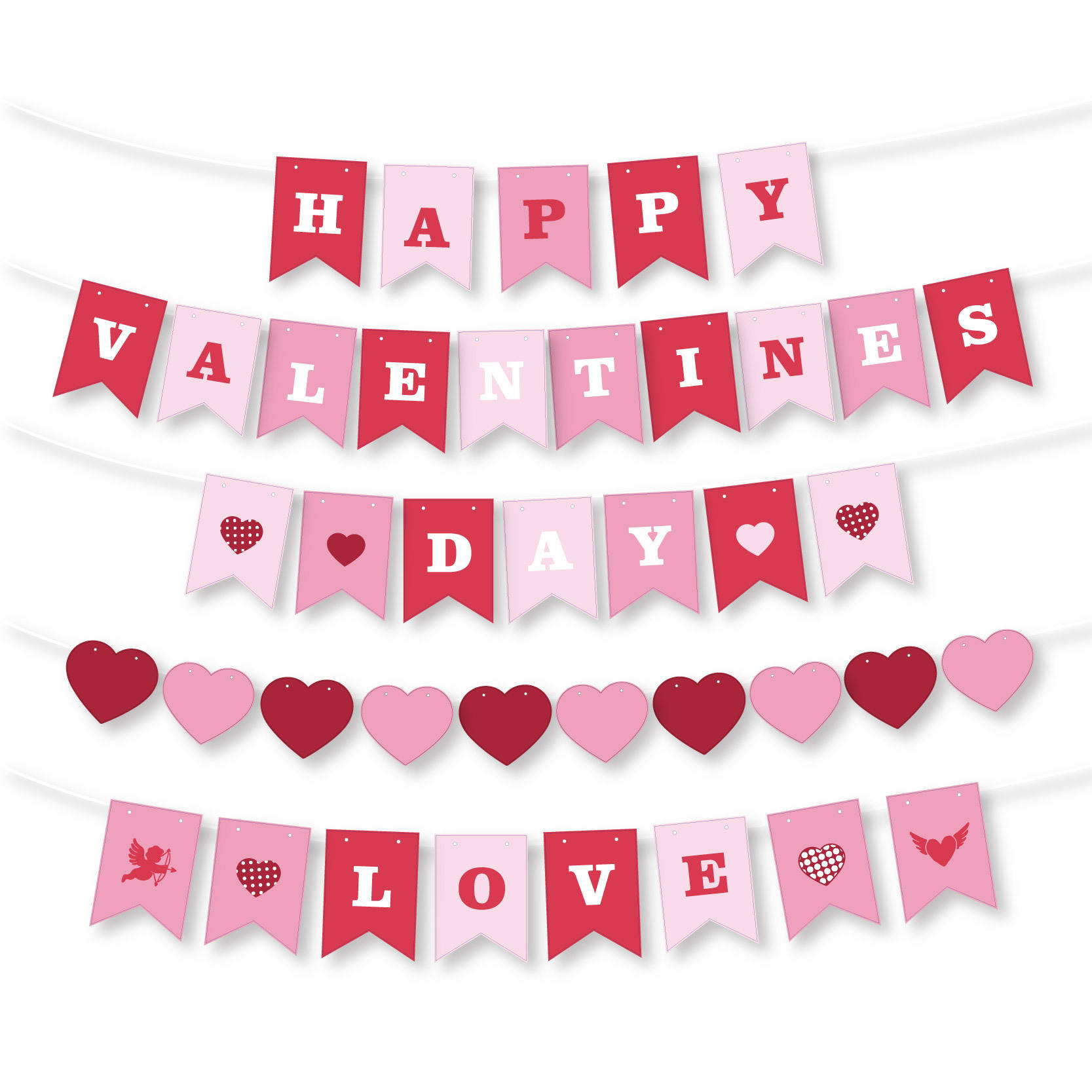 แบนเนอร์วันวาเลนไทน์ 5 แพ็ค