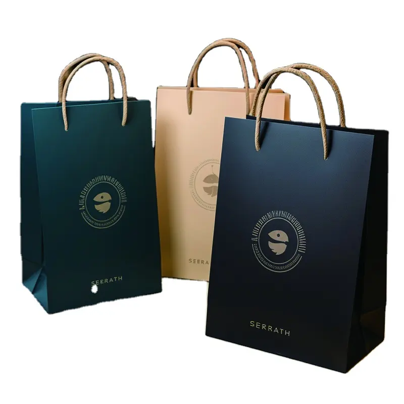 अनुकूलित लक्जरी पैकेजिंग पेपर मेलर टोटे बैग कपड़े खुदरा स्टोर जूते के कपड़ों के लिए काले उपहार खरीदारी पेपर बैग