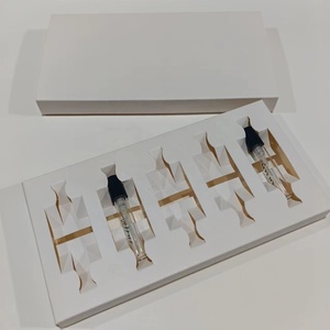Custom Designed Hexagonal Cosmetics Packaging Gold Foil Embossed Cardboard <strong>Box</strong> <strong>5</strong> Bottles Perfume Vials Folded Vanishing Printing - Product Image 5