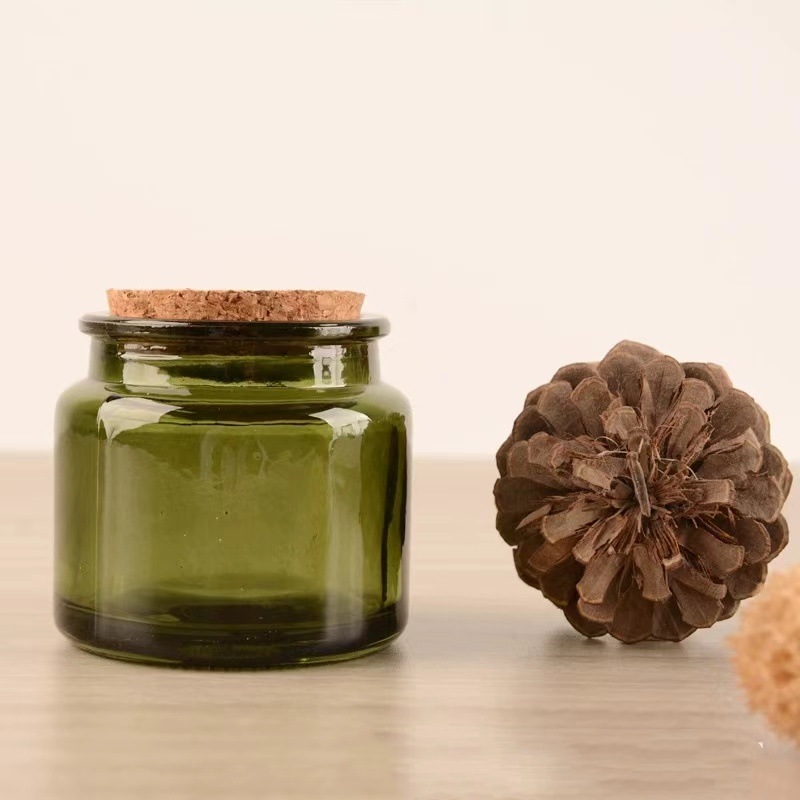 Dark green bottle + wooden stopper