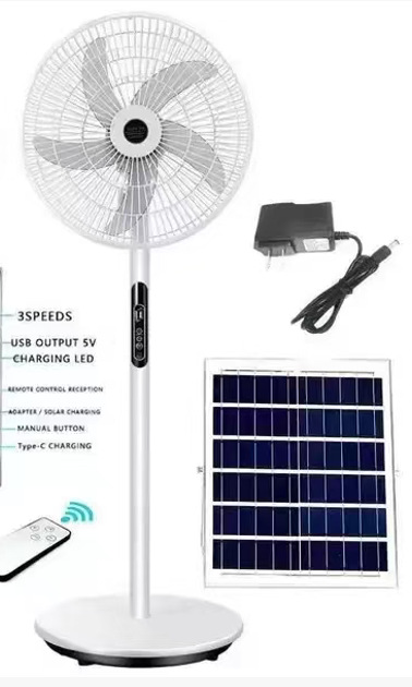 Ventilateur solaire 16 pouces blanc