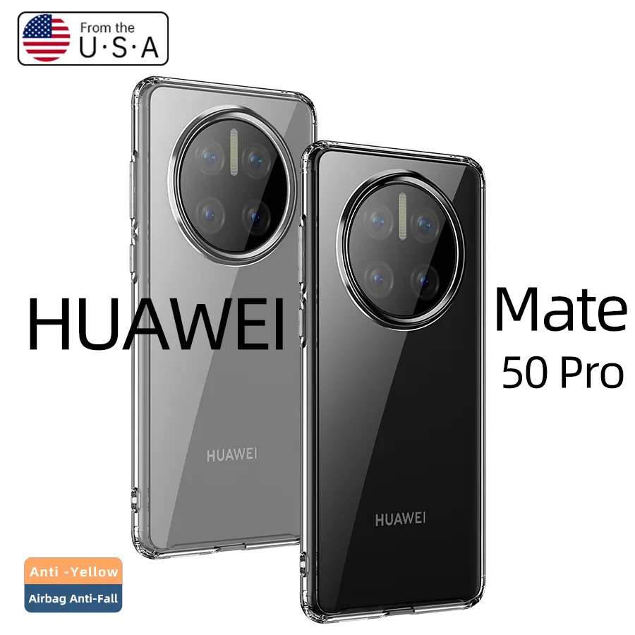 Casing Kristal Bening untuk Huawei Mate 50 Pro Pelindung Belakang Keras Bumper Gel Karet untuk Huawei Mate50 Mate 40 Pro Pelindung Transparan