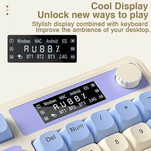 Teclado Bluetooth de membrana de bajo ruido inalámbrico AULA S99Pro Teclado de oficina retro con pantalla TFT - Product Image 6
