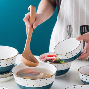 北欧风格瓷器餐具套装手绘陶瓷餐具套装金边 - Product Image 4