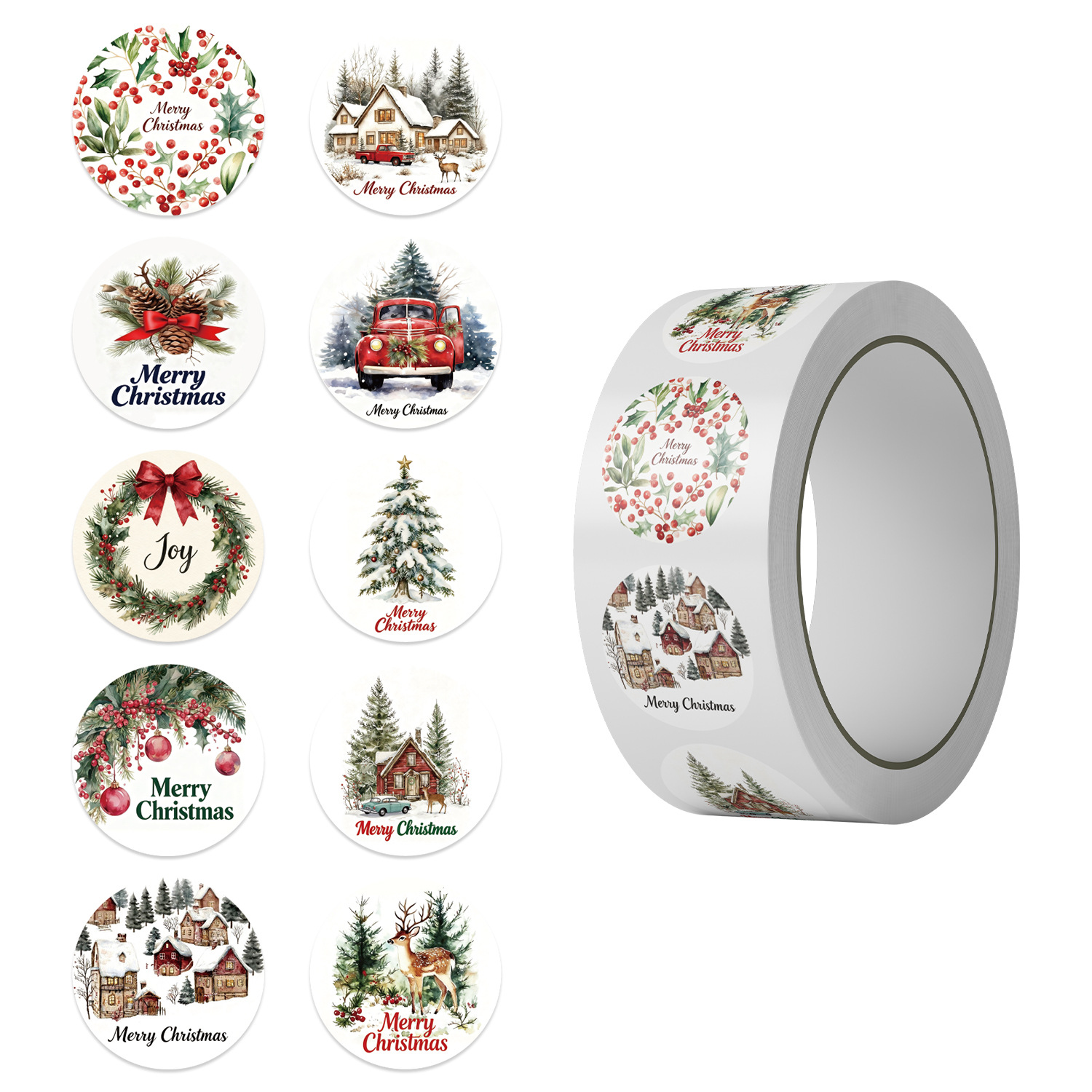 Jjt270 merry christmas roll stickers