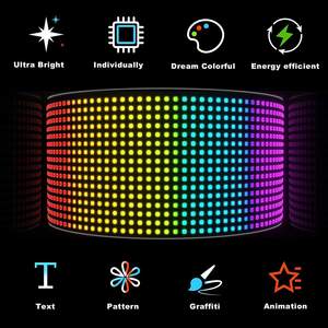Pantalla LED Flexible Bluetooth Control de aplicación inteligente Desplazamiento Patrón de texto Animación RGB Panel de matriz LED Pantalla Led Flexible - Product Image 3