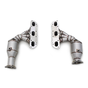 PORSCHE 911 991/991.1 3.8カレラ2011用カスタム高流量排気マニホールド-熱シールド排気パイプ付きターボストリートヘッダー - Product Image 1