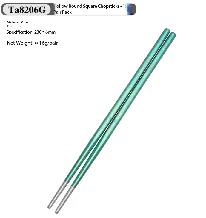 Green 230mm titanium chopsticks-aurora green