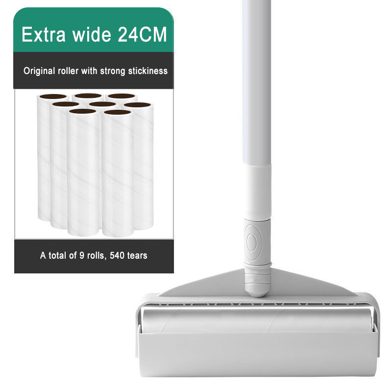 Blanco - Varilla telescópica de 24 cm, 1 juego + 8 rollos de repuesto