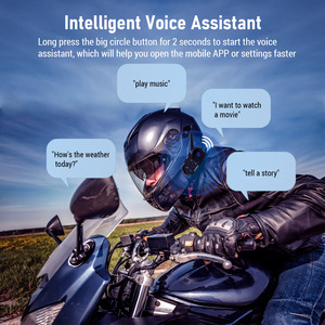 Auriculares de motocicleta con intercomunicador a prueba de agua IP67 con altavoz BT 5,1 y micrófono 2 en 1 Karadar S6 para una comunicación de conducción clara - Product Image 3