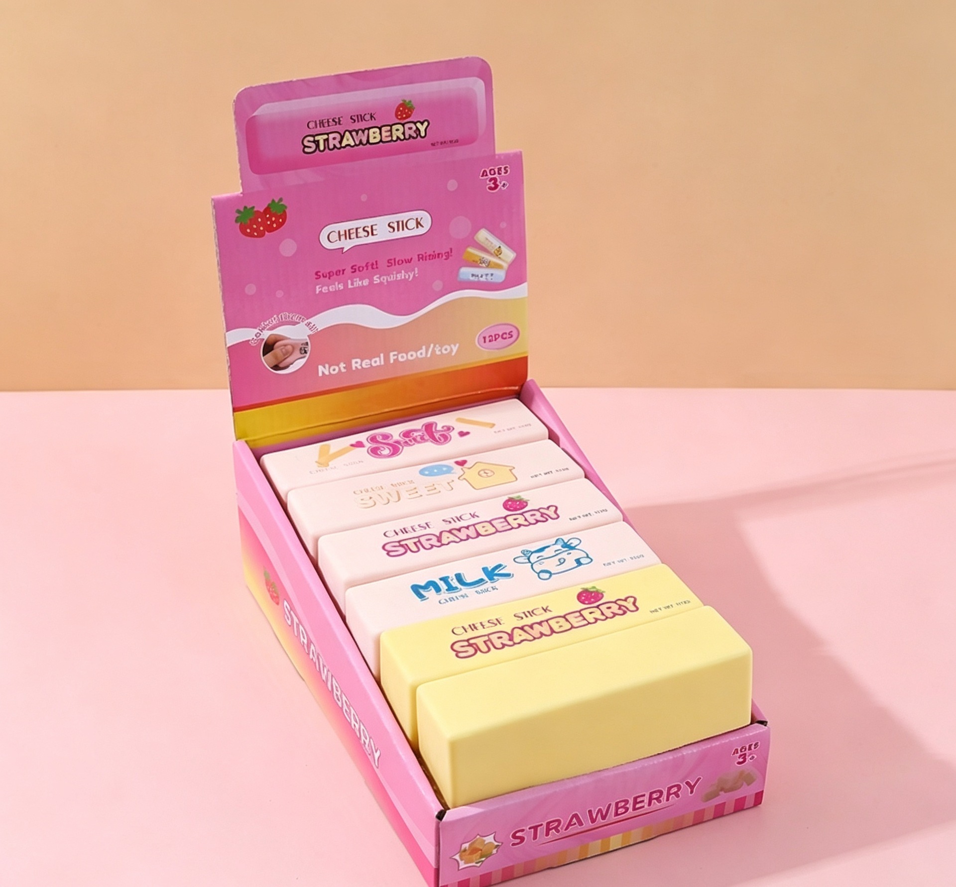 กล่องสีสำหรับชีสสติ๊กขนาดเล็ก - ชุดละ 6 ชิ้น