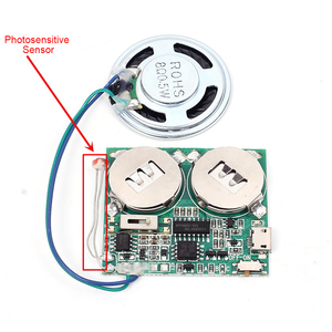 Light <strong>Sensor</strong> <strong>Controlled</strong> Sound Recordable Voice <strong>Module</strong> 8M RAM Capacity Micro USB Music Player Photosensitive DIY Greeting Card - Product Image 3