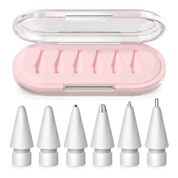 Pack of 6 Pink (5silver 1 white nibs)