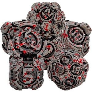 DND Dungeons Dungeons Dragons TRPG ลูกเต๋าโลหะทรงเหลี่ยมเกียร์เหลี่ยมสำหรับเล่นเกมกระดาน D6 - Product Image 1