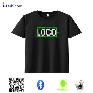 APP Programmier bares blinkendes LED-Zeichen Smartphone-Steuerung Scrolling-Nachricht Text anzeige Unterstützung mehrsprachiger LED-T-Shirts - Product Image 4