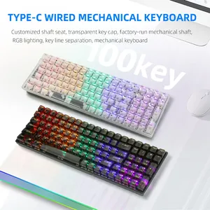 Barato K10 RGB retroiluminado claro teclado para juegos luz blanca teclado de computadora personalizado transparente con cable tipo C Teclado mecánico - Product Image 3