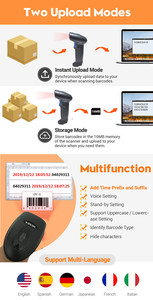 HENEX HC-3208RC <strong>AUTO</strong> Scan Wired Bar Code Scanners Reader Cordless Handheld 1D 2D QR Barcode Scanner with Rechargeable <strong>Cradle</strong> - Product Image 5