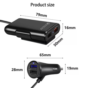 Qc3.0 Fast Charge Car <strong>One</strong> for Four 4 Port Usb Mobile Phone <strong>Charger</strong> Car Front and Rear Back Clip Usb Car <strong>Charger</strong> - Product Image 4