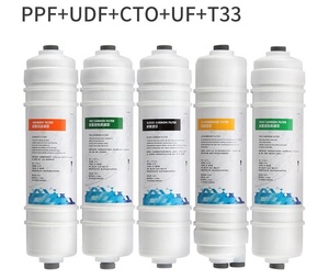 เครื่องกรองน้ําในครัวเรือนสไตล์เกาหลี 10 นิ้ว PP UDF CTO UF T33 RO ขั้วต่อที่รวดเร็วห้าขั้นตอนตลับกรองน้ํา - Product Image 5