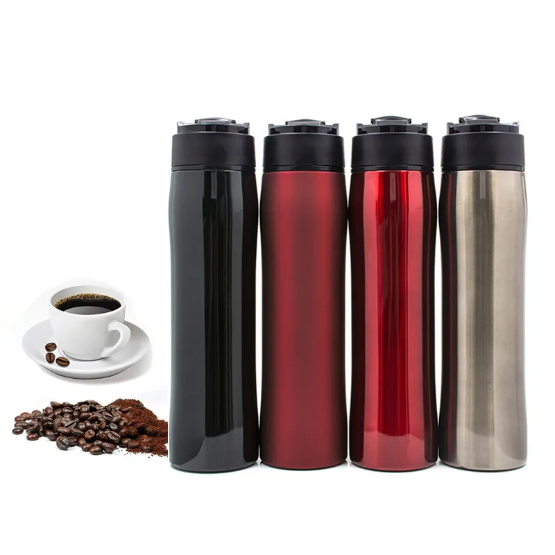 Portatile In Acciaio Inox Stampa Francese Caffè 350ML Tazza di Viaggio con Filtro e Doppia Parete Coibentata Thermos/Bollitore