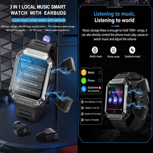 Reloj Inteligente Smart Watch <strong>With</strong> Earbuds Wireless BT Earphone Watch T93 <strong>Local</strong> Playback 2 in 1 Earbuds Smart Watch - Product Image 2