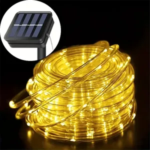 Hochwertige solar betriebene mehrfarbige Kupferdraht rohrs chnur 8 Funktion Verwendung im Freien Led String Rope Light - Product Image 3