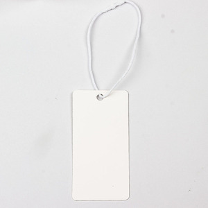7550 etiquetas colgantes de papel en blanco blancas de forma Rectangular baratas personalizadas con cuerda de algodón para ropa, cerraduras a presión de plástico, etiquetas colgantes - Product Image 2