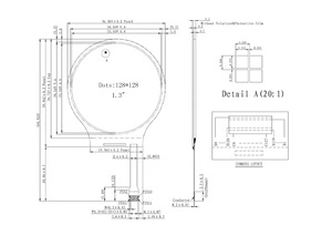 Display Oled circolare OLED da 1.3 pollici con interfaccia SPI MCU a 128*128 punti 1.3 pollici 128x128 I2C ips display PMOLED monocromatico rotondo - Product Image 6