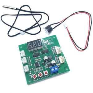 2CH 4ワイヤーLEDデジタルPWMモータースピードコントローラーファン温度コントローラーPCファンサーモスタットブザーアラームDC 12V 24V 50cm - Product Image 5