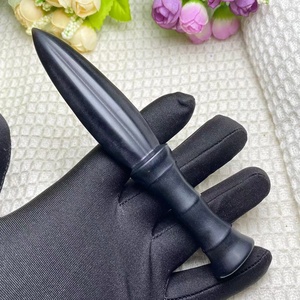 Tinh thể tự nhiên Obsidian/yooperlite phong thủy khắc Dao găm thủ công mô hình Dao đánh bóng khắc trang trí nhà Quà Tặng - Product Image 5