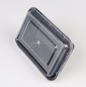 Kapaklı yüksek kaliteli BPA ücretsiz plastik PP deli konteyner kare siyah gıda sınıfı konteyner mikrodalga güvenli - Product Image 3