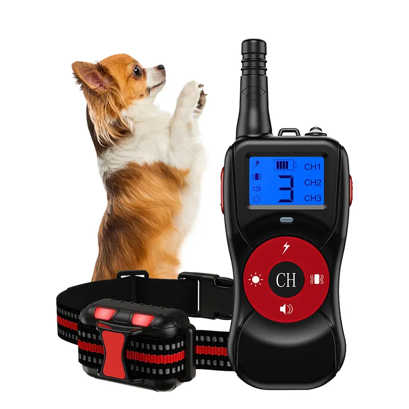 Coleira para cachorro elétrica recarregável, coleira para adestramento com controle remoto, 800m, sem bateria