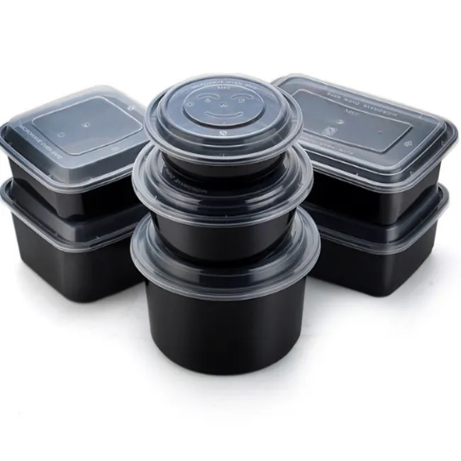 Contenitore per alimenti in plastica usa e getta rettangolare trasparente di vendita caldo, scatola per il pranzo per alimenti per microonde in PP