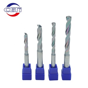 CNCカーバイドドリルビット<span class=keywords><strong>2</strong></span>フルートタングステン内部冷却ドリルビット4mm工場カスタマイズ