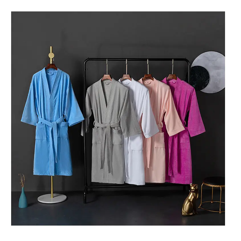 Pano de spa longo de marca, robe de spa japonês estilo kimono, roupões de banho unissex, robe envoltório de toalha,