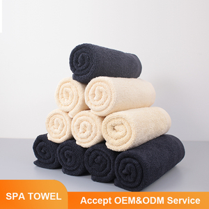 صالون تجميل بشعار مخصص مضاد للبلاش مادة قطنية سوداء اللون تدعم التطريز ومناشف باردر القياسية - Product Image 2